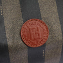 FENDI Pecan Canvas Boston Bag Black Brown Auth yk17380-17