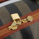 FENDI Pecan Canvas Boston Bag Black Brown Auth yk17380-10