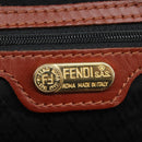 FENDI Pecan Canvas Boston Bag Black Brown Auth yk17380-18