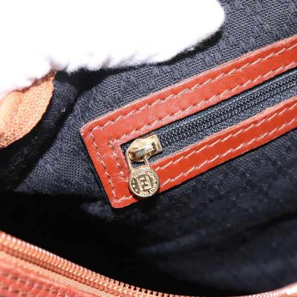 FENDI Pecan Canvas Boston Bag Black Brown Auth yk17380