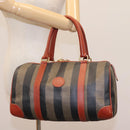FENDI Pecan Canvas Boston Bag Black Brown Auth yk17380-23