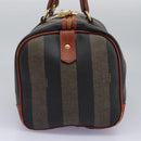 FENDI Pecan Canvas Boston Bag Black Brown Auth yk17380-4