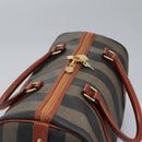 FENDI Pecan Canvas Boston Bag Black Brown Auth yk17380-6