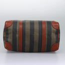 FENDI Pecan Canvas Boston Bag Black Brown Auth yk17380-5