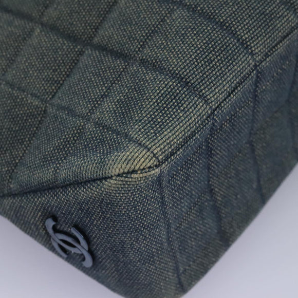 CHANEL Choco Bar Hand Bag Denim Blue CC Auth yk17394