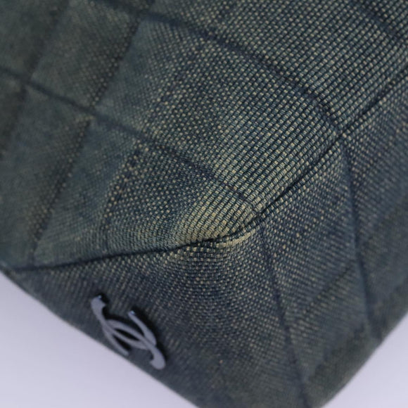 CHANEL Choco Bar Hand Bag Denim Blue CC Auth yk17394