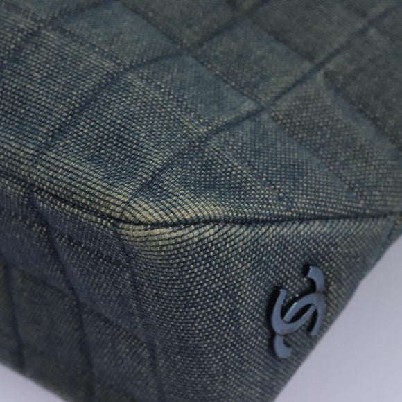 CHANEL Choco Bar Hand Bag Denim Blue CC Auth yk17394