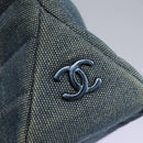 CHANEL Choco Bar Hand Bag Denim Blue CC Auth yk17394-17