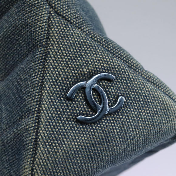 CHANEL Choco Bar Hand Bag Denim Blue CC Auth yk17394
