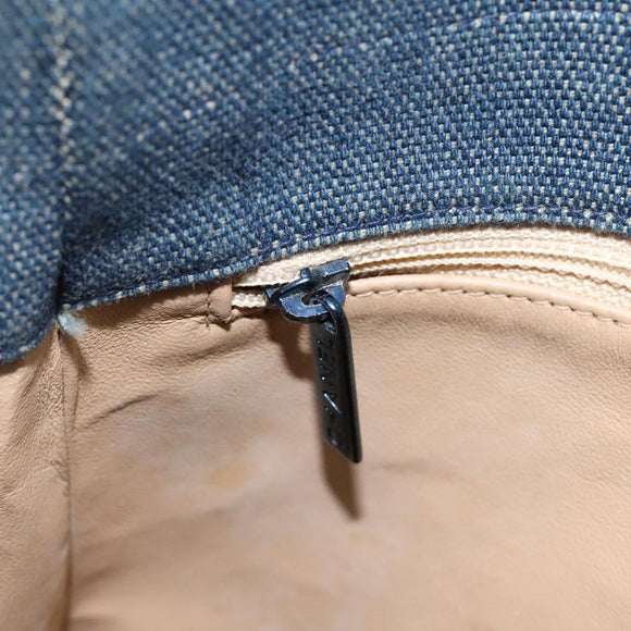 CHANEL Choco Bar Hand Bag Denim Blue CC Auth yk17394