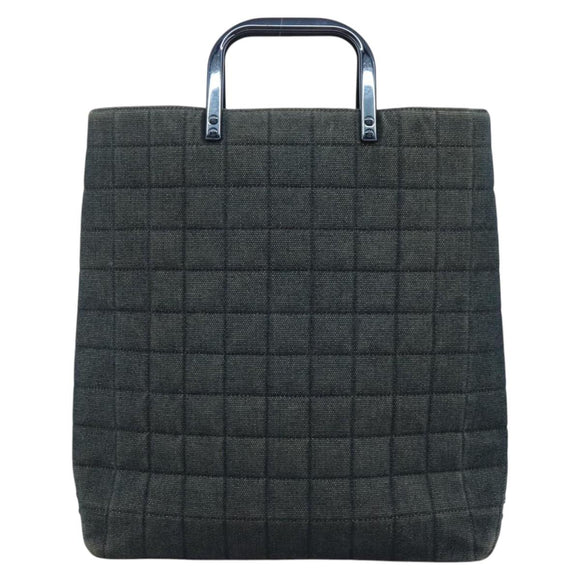 CHANEL Choco Bar Hand Bag Denim Blue CC Auth yk17394