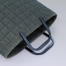 CHANEL Choco Bar Hand Bag Denim Blue CC Auth yk17394-6