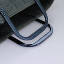 CHANEL Choco Bar Hand Bag Denim Blue CC Auth yk17394-7