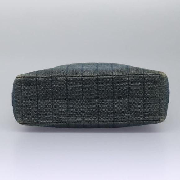 CHANEL Choco Bar Hand Bag Denim Blue CC Auth yk17394