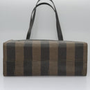 FENDI Pecan Canvas Tote Bag Brown Black Auth yk17395-6