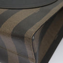 FENDI Pecan Canvas Tote Bag Brown Black Auth yk17395-15