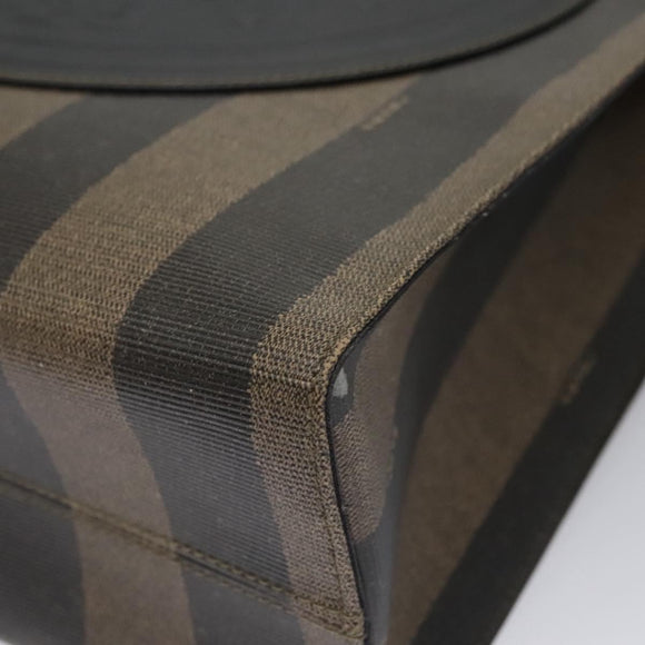 FENDI Pecan Canvas Tote Bag Brown Black Auth yk17395