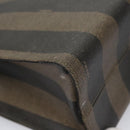 FENDI Pecan Canvas Tote Bag Brown Black Auth yk17395-16