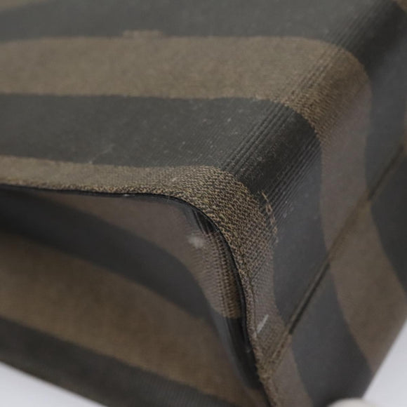 FENDI Pecan Canvas Tote Bag Brown Black Auth yk17395