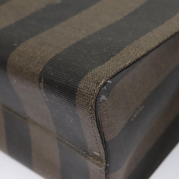 FENDI Pecan Canvas Tote Bag Brown Black Auth yk17395