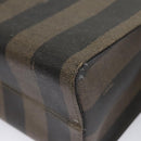 FENDI Pecan Canvas Tote Bag Brown Black Auth yk17395-10