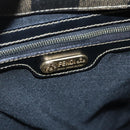 FENDI Pecan Canvas Tote Bag Brown Black Auth yk17395-17