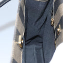FENDI Pecan Canvas Tote Bag Brown Black Auth yk17395-19