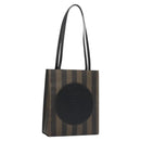 FENDI Pecan Canvas Tote Bag Brown Black Auth yk17395-1