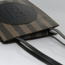 FENDI Pecan Canvas Tote Bag Brown Black Auth yk17395-7