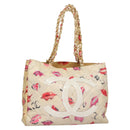 CHANEL Matelasse Chain COCO Mark Lip Tote Bag Vinyl Red CC Auth yk17404-1