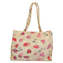 CHANEL Matelasse Chain COCO Mark Lip Tote Bag Vinyl Red CC Auth yk17404-3