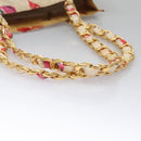 CHANEL Matelasse Chain COCO Mark Lip Tote Bag Vinyl Red CC Auth yk17404-7