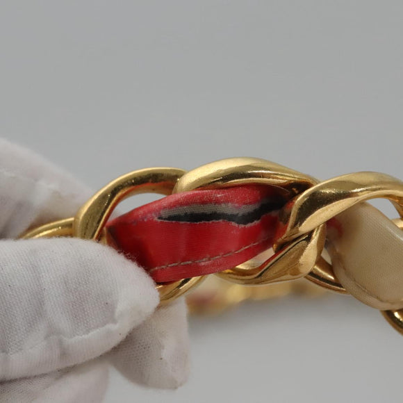 CHANEL Matelasse Chain COCO Mark Lip Tote Bag Vinyl Red CC Auth yk17404