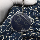 CHANEL Arabesque Tote Bag Canvas Navy CC Auth yk17405-14