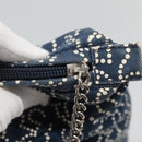 CHANEL Arabesque Tote Bag Canvas Navy CC Auth yk17405-15