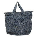 CHANEL Arabesque Tote Bag Canvas Navy CC Auth yk17405-2