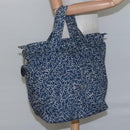 CHANEL Arabesque Tote Bag Canvas Navy CC Auth yk17405-22
