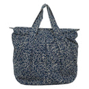 CHANEL Arabesque Tote Bag Canvas Navy CC Auth yk17405-3
