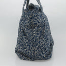 CHANEL Arabesque Tote Bag Canvas Navy CC Auth yk17405-5