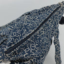 CHANEL Arabesque Tote Bag Canvas Navy CC Auth yk17405-6