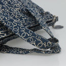 CHANEL Arabesque Tote Bag Canvas Navy CC Auth yk17405-7