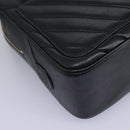 CHANEL Chain V Stitch Shoulder Bag Lamb Skin Black Gold CC Auth yk17457-17