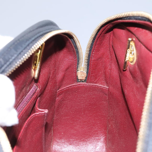 CHANEL Chain V Stitch Shoulder Bag Lamb Skin Black Gold CC Auth yk17457