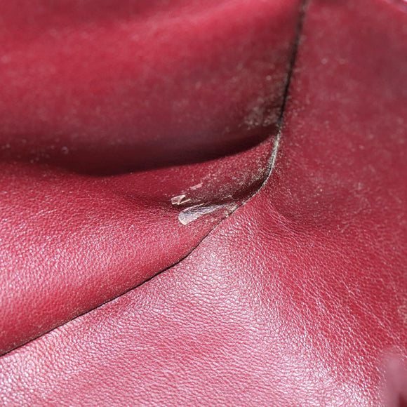 CHANEL Chain V Stitch Shoulder Bag Lamb Skin Black Gold CC Auth yk17457