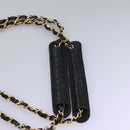 CHANEL Chain V Stitch Shoulder Bag Lamb Skin Black Gold CC Auth yk17457-8