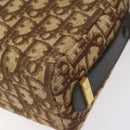 Christian Dior Trotter Canvas Shoulder Bag Brown Gold Auth yk17509-8