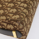 Christian Dior Trotter Canvas Shoulder Bag Brown Gold Auth yk17509-15