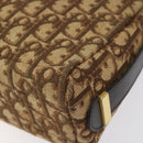 Christian Dior Trotter Canvas Shoulder Bag Brown Gold Auth yk17509-16