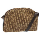 Christian Dior Trotter Canvas Shoulder Bag Brown Gold Auth yk17509-1
