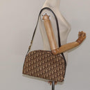 Christian Dior Trotter Canvas Shoulder Bag Brown Gold Auth yk17509-21